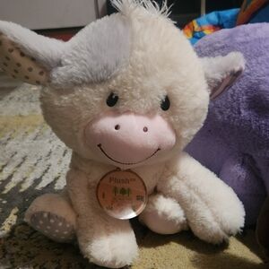 Plush Cow Toy - Cream and Gray